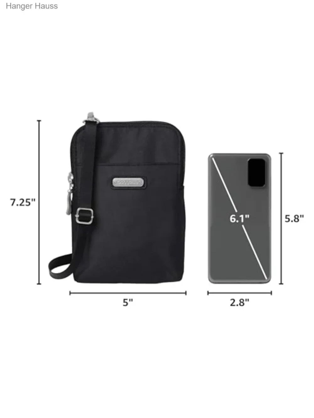 Water-Resistant Nylon RFID Blocking Mini Crossbody Bag with Adjustable Strap
